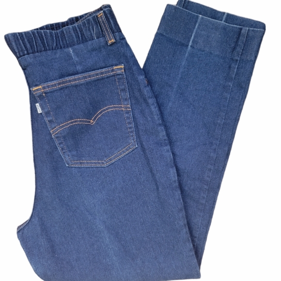 Vintage 1970s Levis HighRise Elastic Back Jeans 16 - Picture 6 of 12